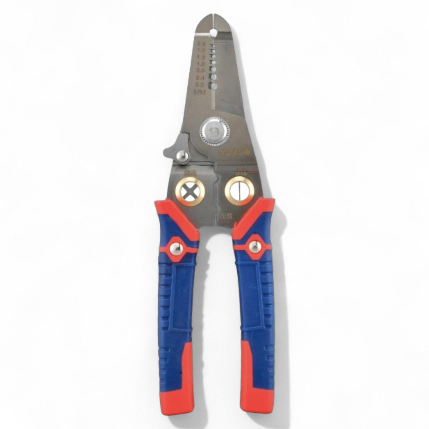Wire Stripper 7" Makute MKWS1107 Multi-Functional tool showcasing its ergonomic design and multi-functional capabilities including wire stripping, cutting, and crimping.