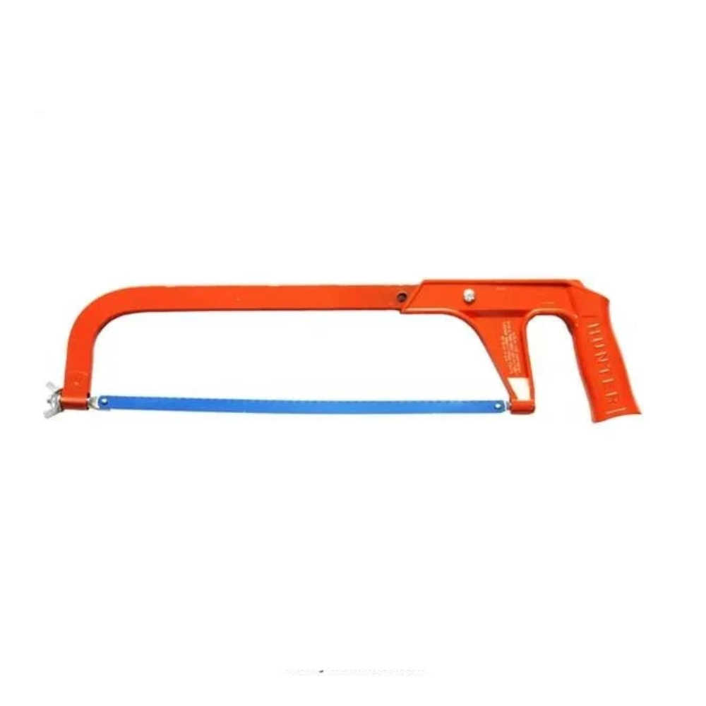 Hacksaw Frame H/D Hunter - a durable heavy-duty tool designed for versatile cutting of metal, plastic, and wood, featuring an ergonomic grip and adjustable blade tension for precision and comfort.