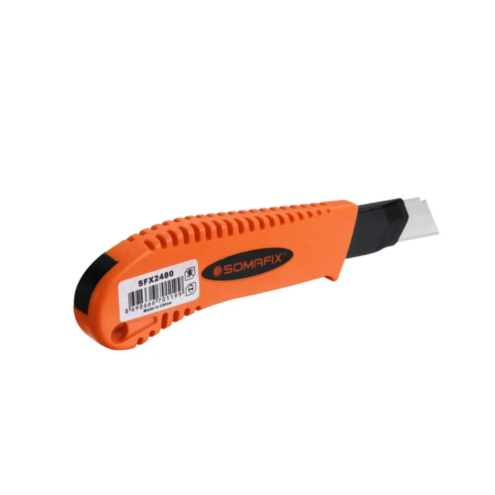 Utility Knife Big 18mm SFX2480 by Somafix, featuring a sharp blade and ergonomic design for precision cutting and comfort in various tasks.
