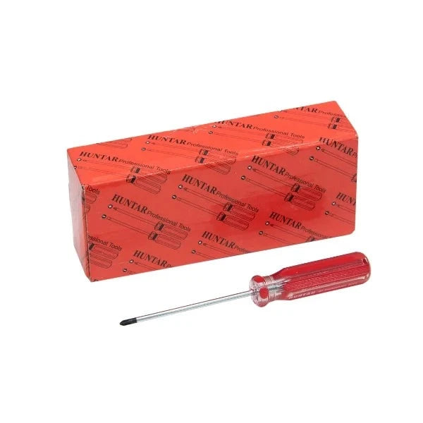 Screw Driver 101 3mm Huntar displayed with its original packaging, showcasing the tool's professional design and versatility for precision tasks.