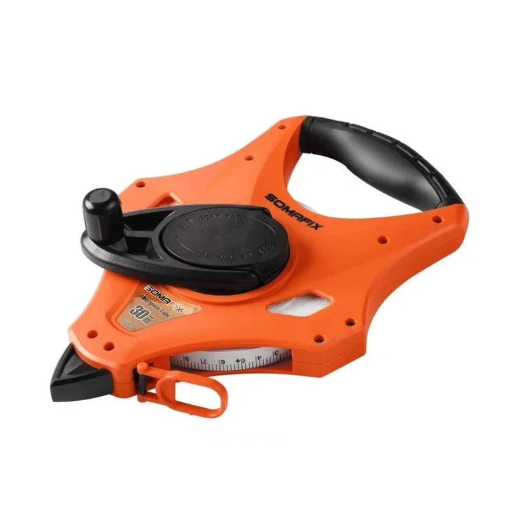 Meter W/Handle Fiber Glass Somafix measuring tool showcasing its ergonomic design and durable fiber glass construction, ideal for accurate measurements in construction and landscaping.