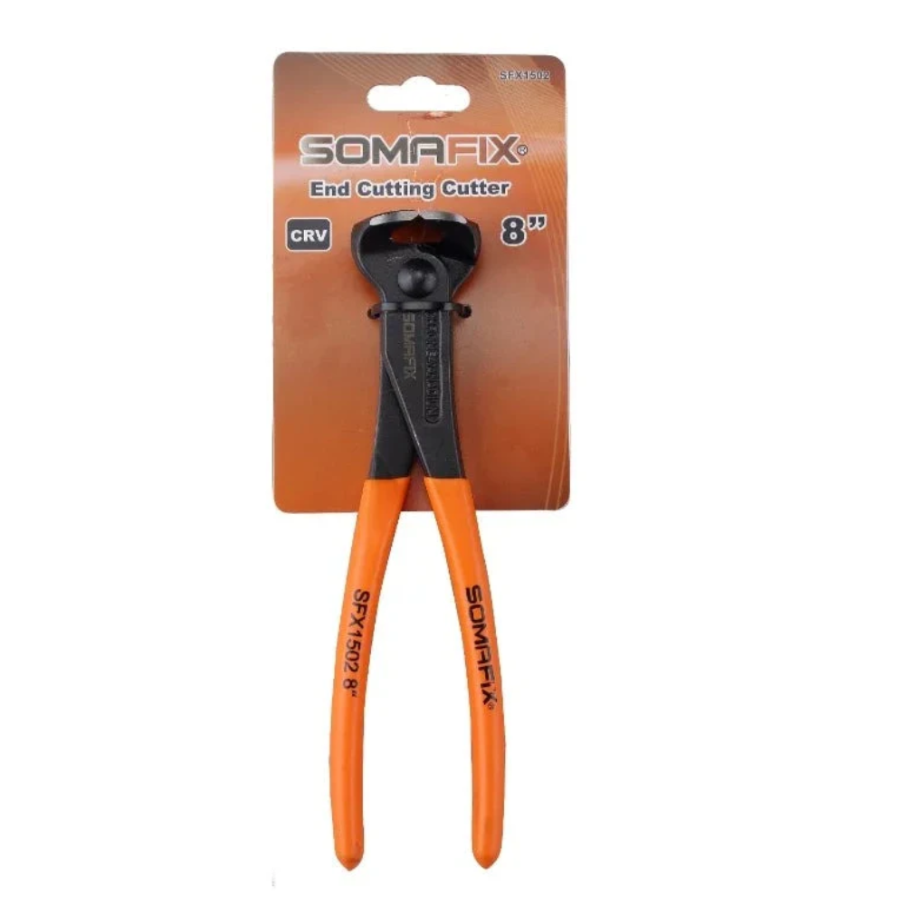Knipex Cutter Somafix displayed in packaging, showcasing its robust design and ergonomic grip for professional cutting applications.