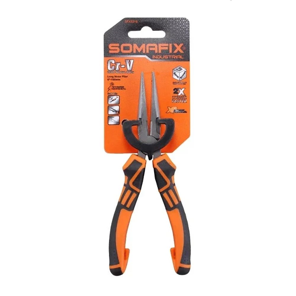 Nose Plier Industrial SomaFix featuring a sleek ergonomic design, precision tips, and a durable Cr-V metal body, ideal for professional use in various industrial tasks.