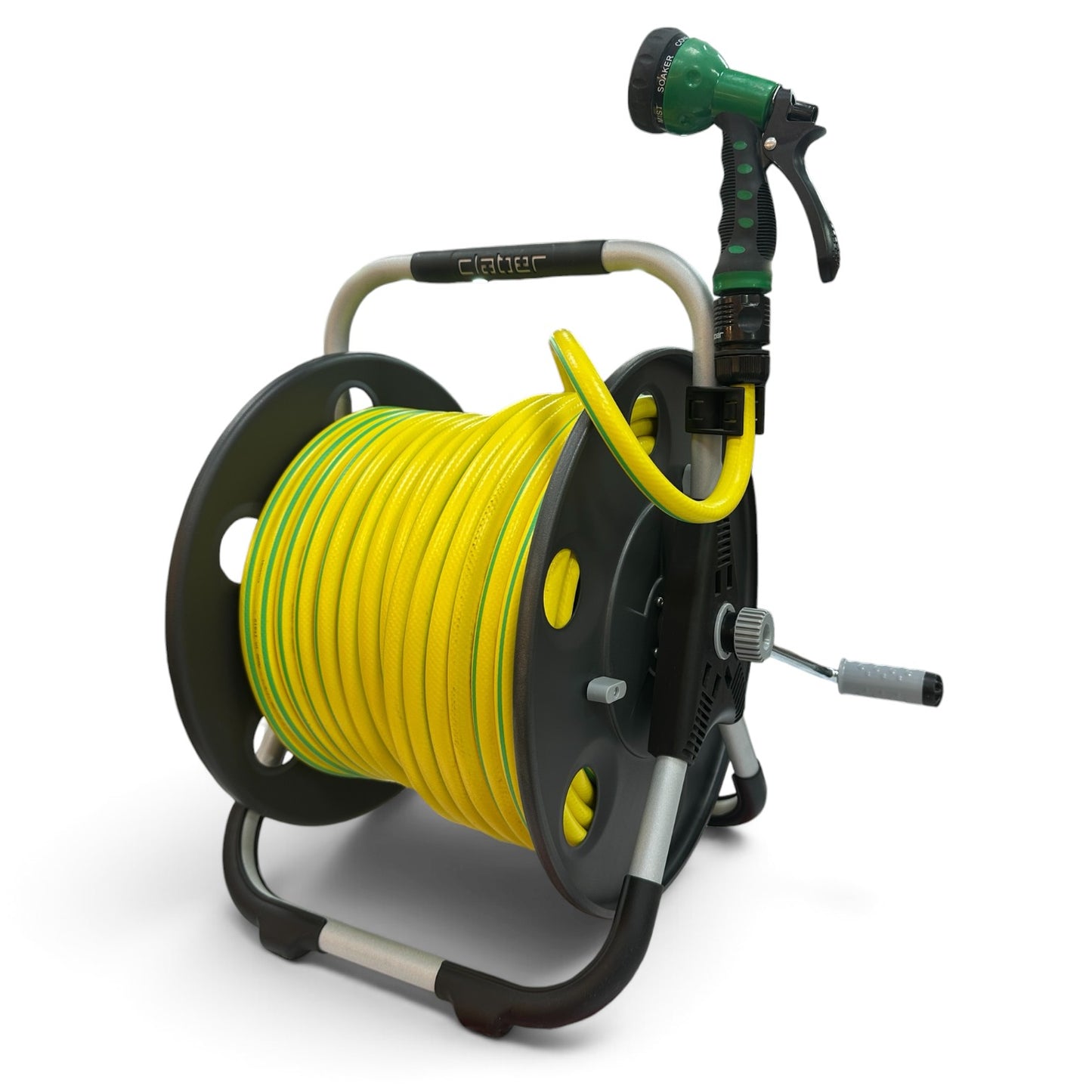 Claber Metal Hose Reel & Dalia 1/2" 50m Garden Hose Bundle