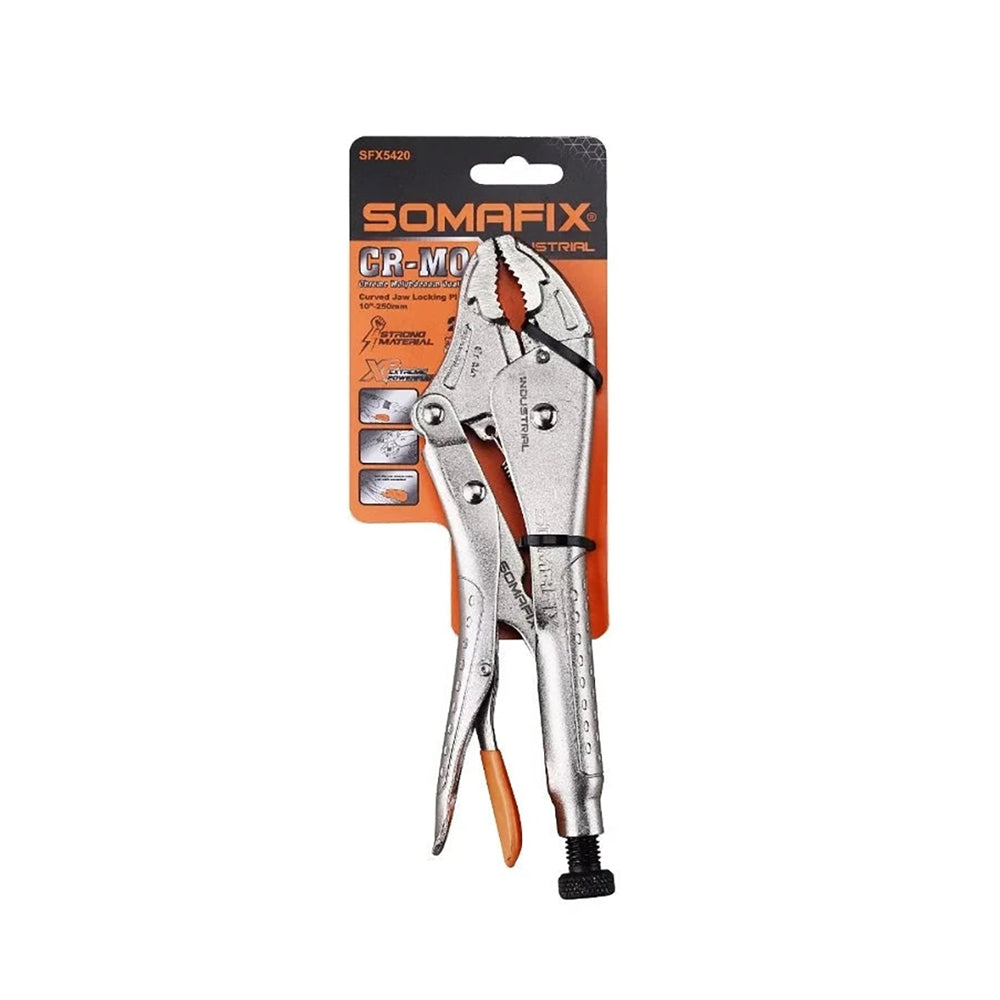 Grip Plier 10" SFX5420 Somafix displayed in its packaging, showcasing its innovative design and precision grip for enhanced control and reduced hand fatigue.