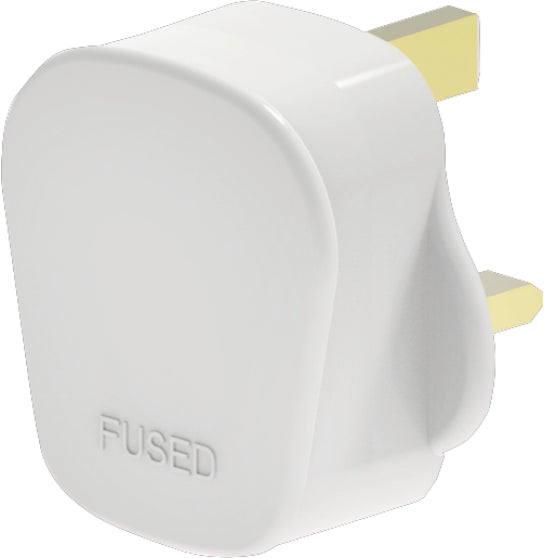 Jamali Hardware Top Plug With Fuse, a white electrical plug designed for home and office use, featuring a built-in fuse for enhanced safety and durability.
