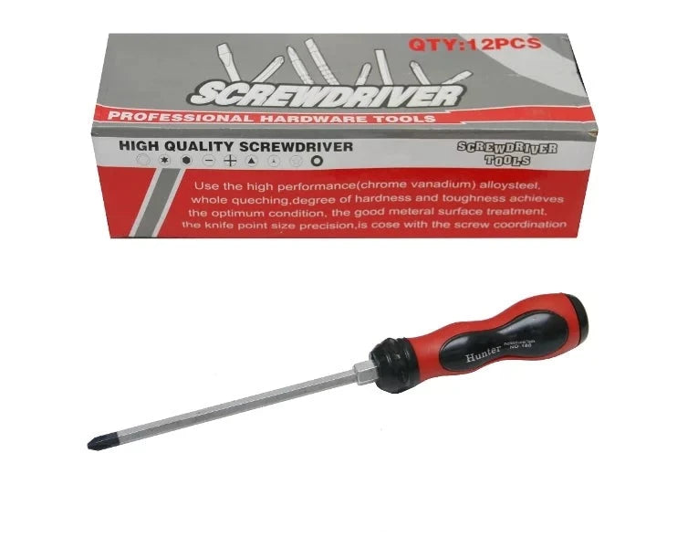 Screw Driver 6mm Hammering Huntar displayed alongside its professional packaging, showcasing high quality and versatility for both professionals and DIY enthusiasts.