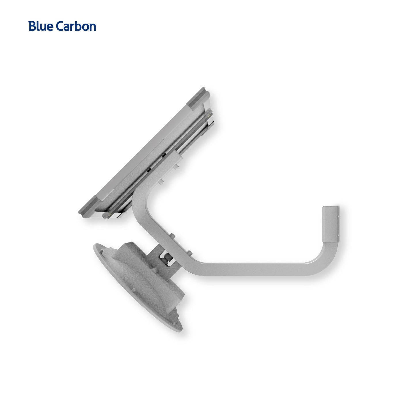Detailed view of Blue C Garden Solar Light with solar panel and light fixture layout, exemplifying its sleek installation design for outdoor use.