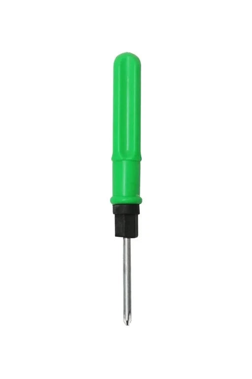 Screw Driver 2 Way Mix Colour with a green ergonomic handle, designed for flat and Phillips head screws, showcasing its dual function for improved efficiency and productivity.