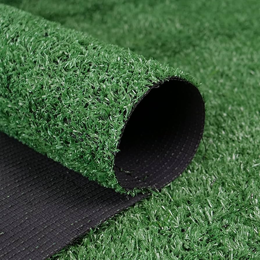 Close-up view of Grass Artificial Carpet 10mm (4M x 25M) roll, highlighting the realistic green blades and durable backing.