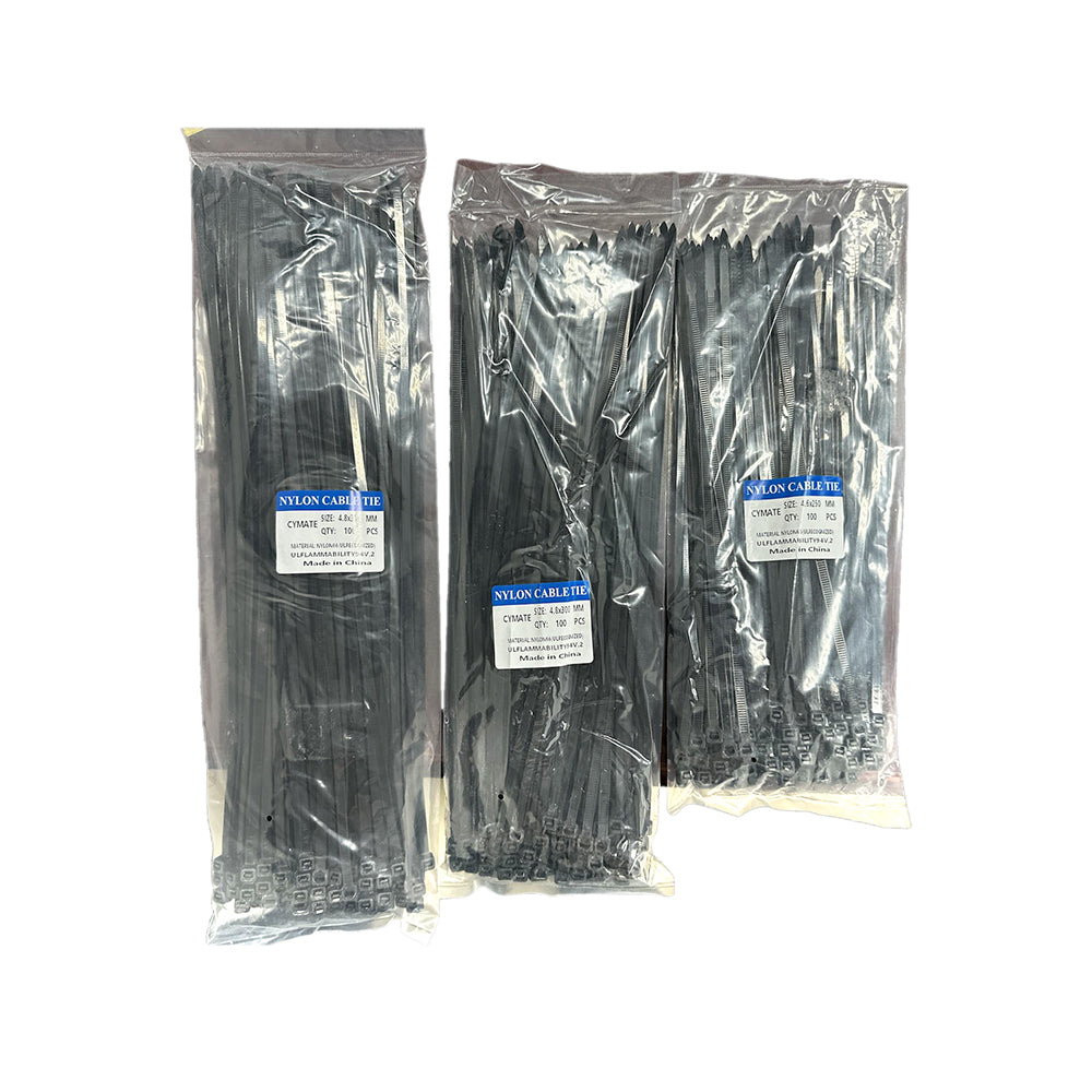 Two sealed packages of black Cable Ties, ideal for versatile cable management solutions in professional and personal setups.