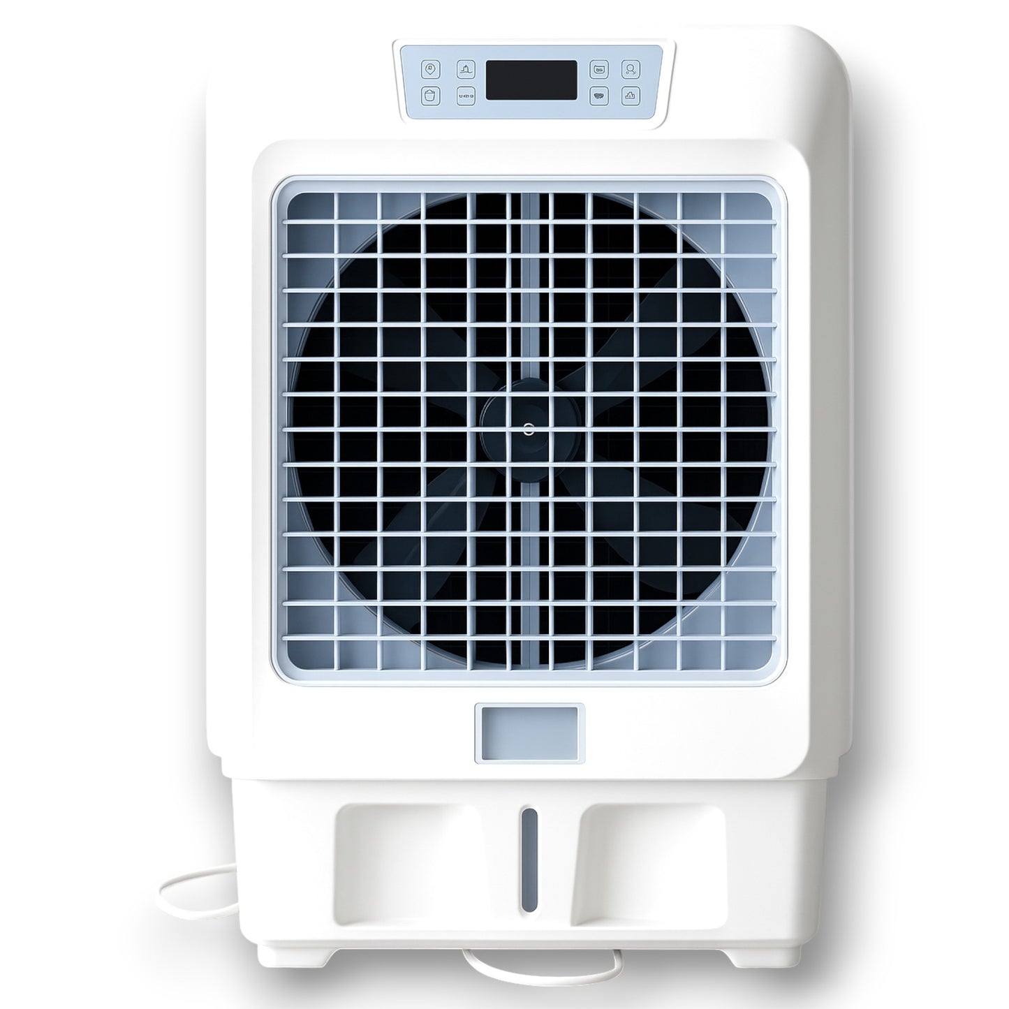 Air Cooler Huntar Blue 90 Liter with sleek design and expansive cooling fan, ideal for creating a comfortable environment.