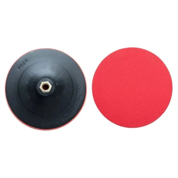 Backing Pad Velcro for sanding discs, featuring a robust design with Velcro backing for easy disc attachment and a durable construction ideal for woodworking and metalworking.