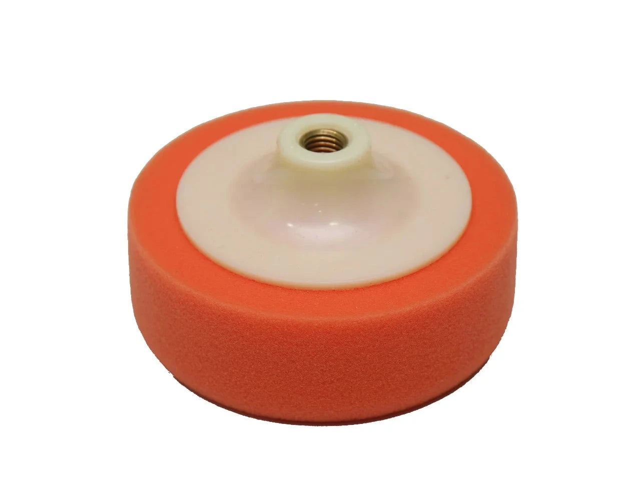 Wheel Polishing Sponge Orange featuring a round design and durable construction, ideal for effective wheel cleaning and polishing.