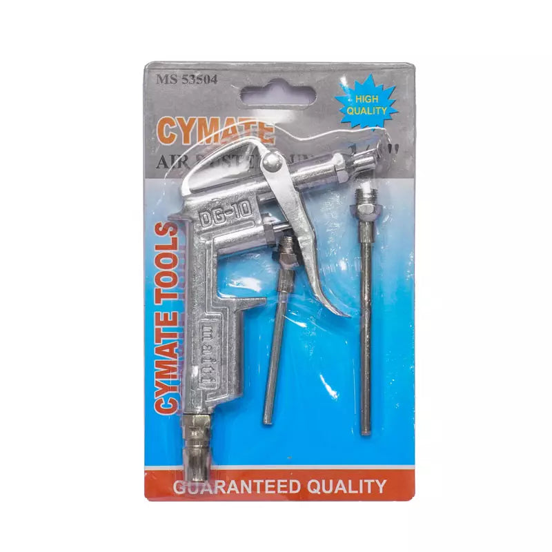 Air Dust Gun 1/4" Small MS53504 Cymate packaged, showing tool and nozzles for precision cleaning of tight spaces.