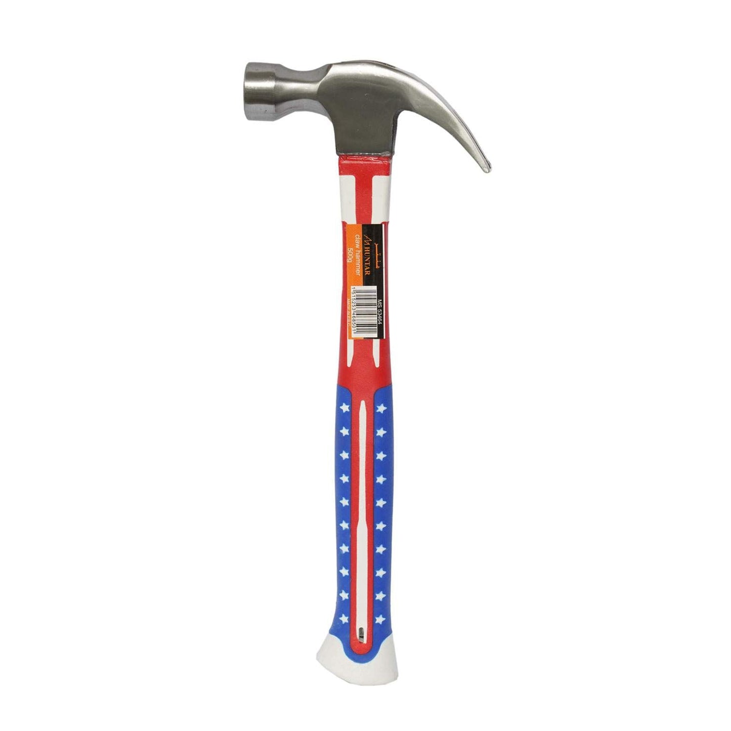 Hammer Claw Fiber MS 53464 Huntar Flag Handle featuring an American flag design on the handle, ideal for construction and repairs.