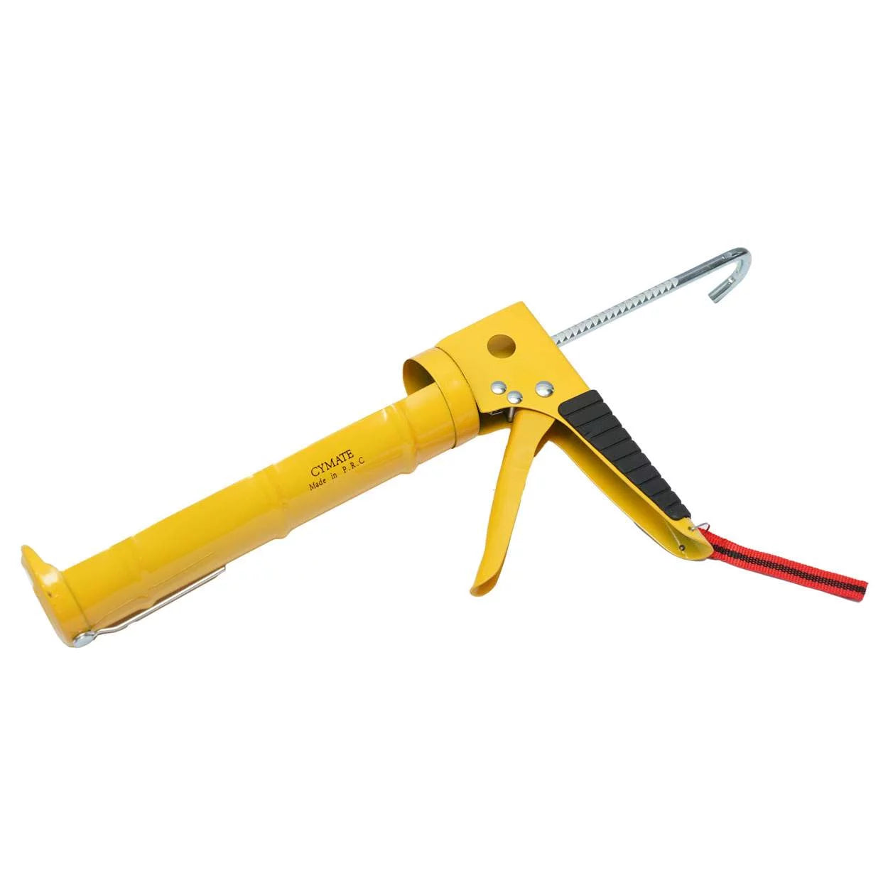Silicone Gun Half Round Heavy Duty Yellow Cymate, featuring an ergonomic design and efficient dispensing for precise caulking applications.