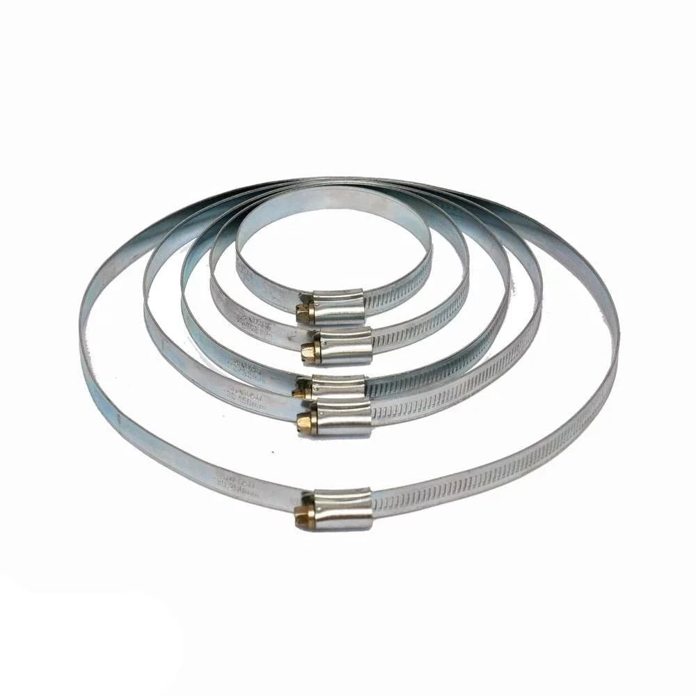 Hose Clip Huntar H/D set showing five heavy-duty hose clips designed for secure fastening and leak prevention, highlighting premium materials and versatile applications.