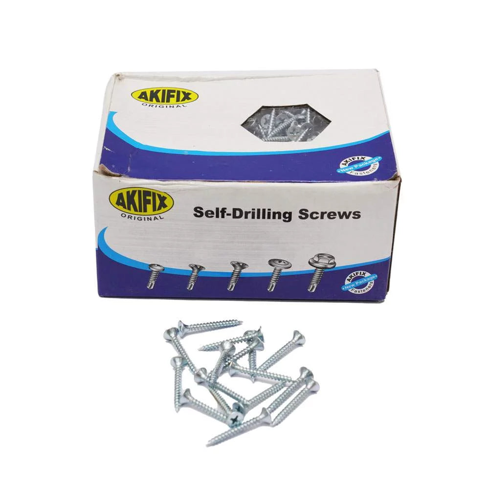 Drywall Screw Zinc Fine Thread packaging with screws inside, suitable for fastening drywall sheets and panels, showcasing the product's strong and durable nature.