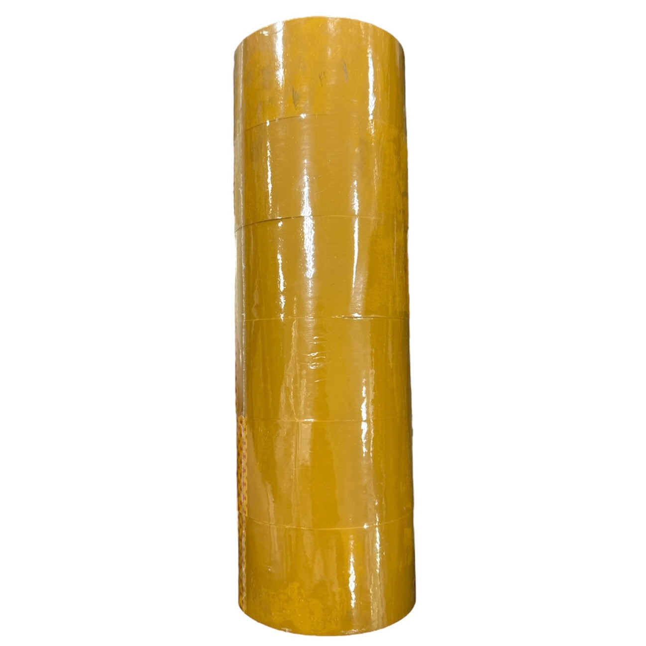 Huntar PACKING Tape Brown 2" MS53508 showing a vertical stack of brown packing tape rolls, ideal for packaging and shipping needs.
