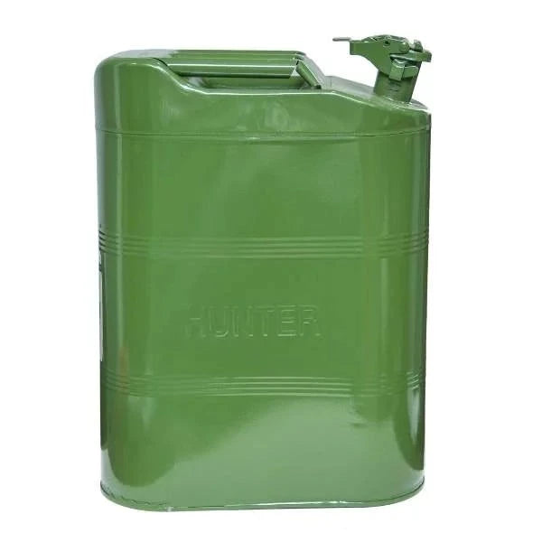 Diesel Can 20 Ltr with Safe Lock Hunter, featuring a robust green design, ideal for safe and efficient diesel fuel storage. Perfect for truckers, off-road enthusiasts, and machinery use.