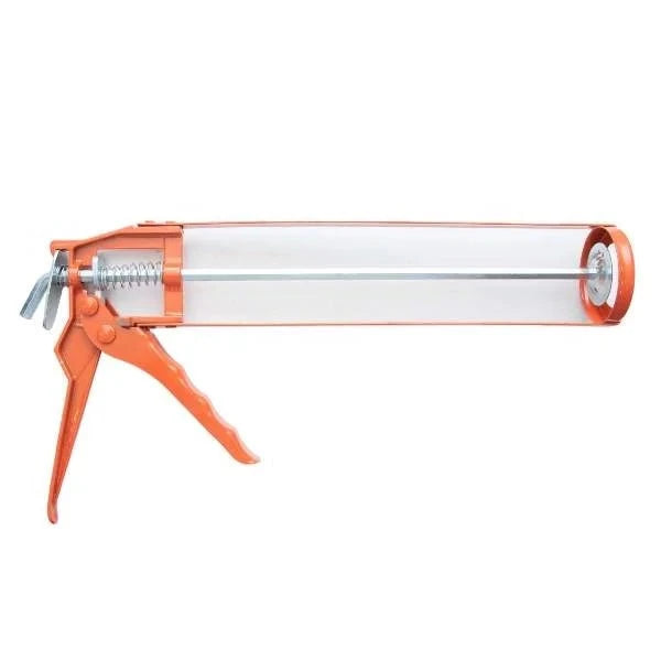 Silicone Gun Orange, a versatile tool designed for durable home improvement projects, featuring a soft grip handle for comfortable use and a precision nozzle for accurate application of sealants and adhesives.
