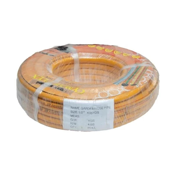 Hose Garden Yellow, a high-quality garden hose crafted in China, showcasing its vibrant yellow color and durable design. Ideal for watering plants and maintaining gardens, this hose offers flexibility and visibility for efficient gardening.