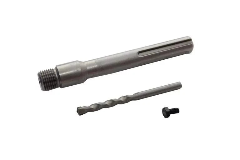 SDS Max Concrete Hole Saw Bit set including a primary drill bit, a drill guide, and a screw screw; ideal for efficient drilling and enhancing durability in concrete applications.