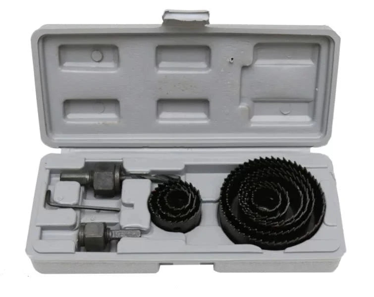 Hole Saw Set-12pcs Set W/Cas showcasing a robust and organized carrying case containing various sizes of high-quality hole saws for versatile drilling tasks.