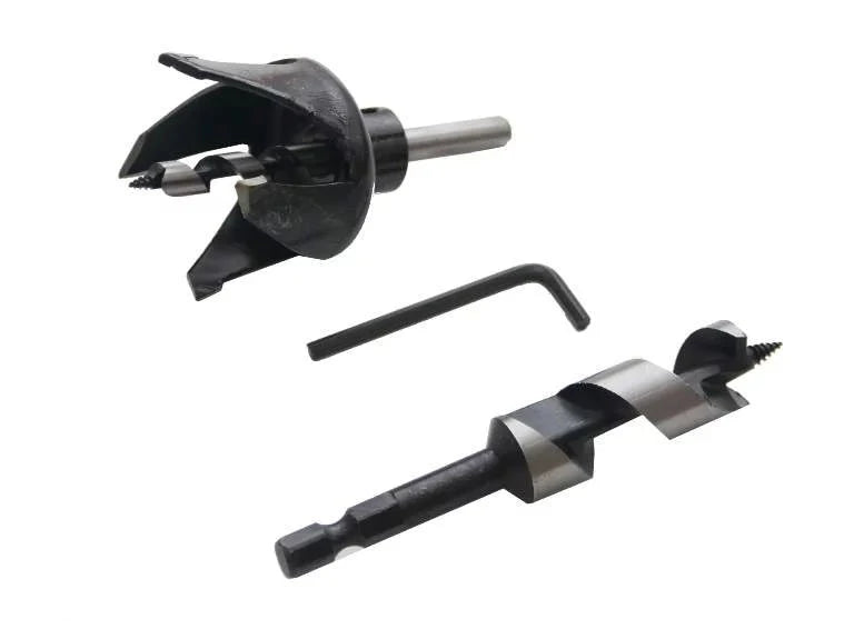 Hole Saw Set 3 Pcs for Round Lock featuring three precision-engineered hole saws and installation tools, designed for accurate and clean cutting for lock installation projects.