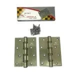 Hinges 4" X 3" Ss Impala, durable stainless steel hinges for door support with included screws, showcasing modern design and strength.