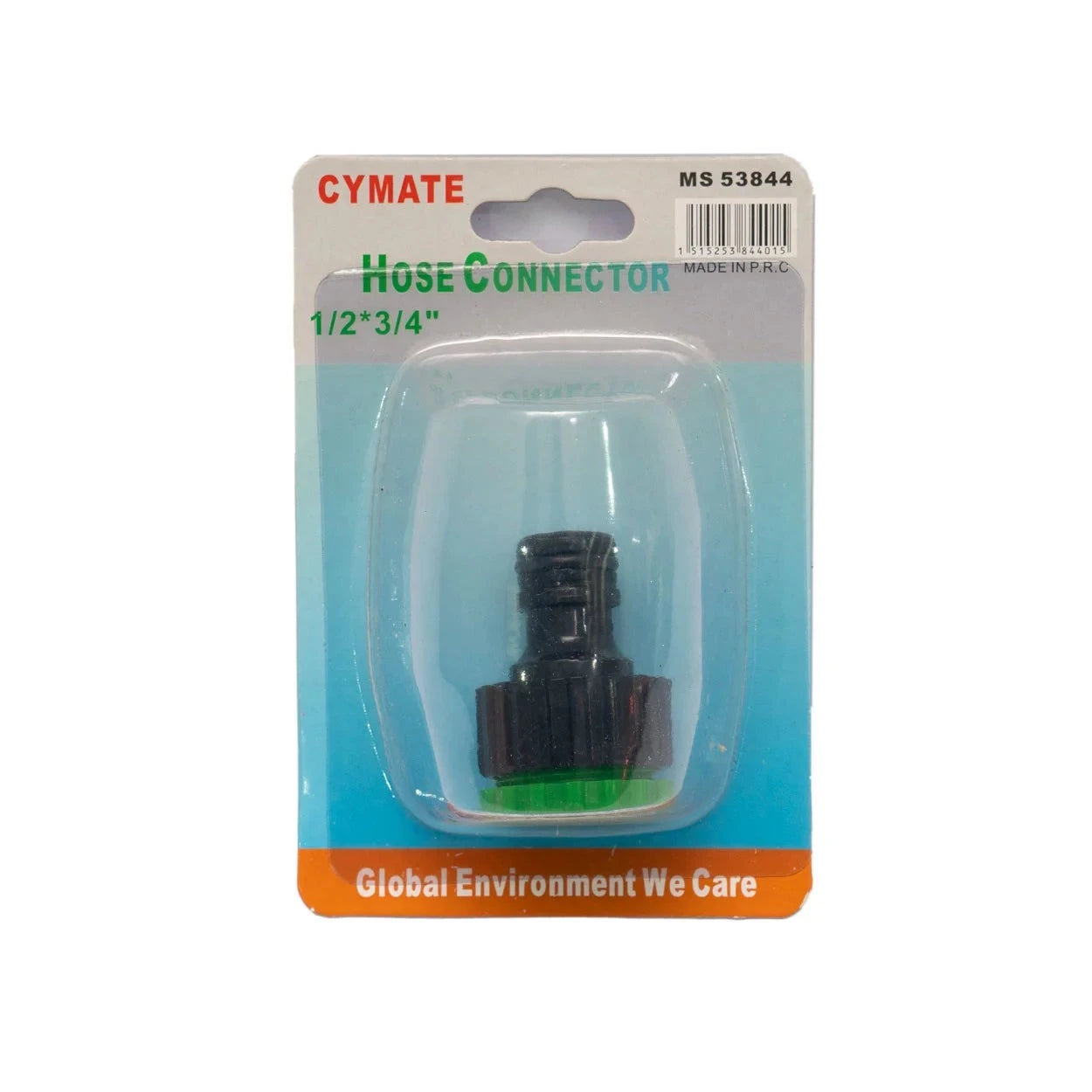 Garden Hose Connector MS53844 1/2" To 3/4" packaged product, designed for seamless hose transitions, enhancing gardening convenience.