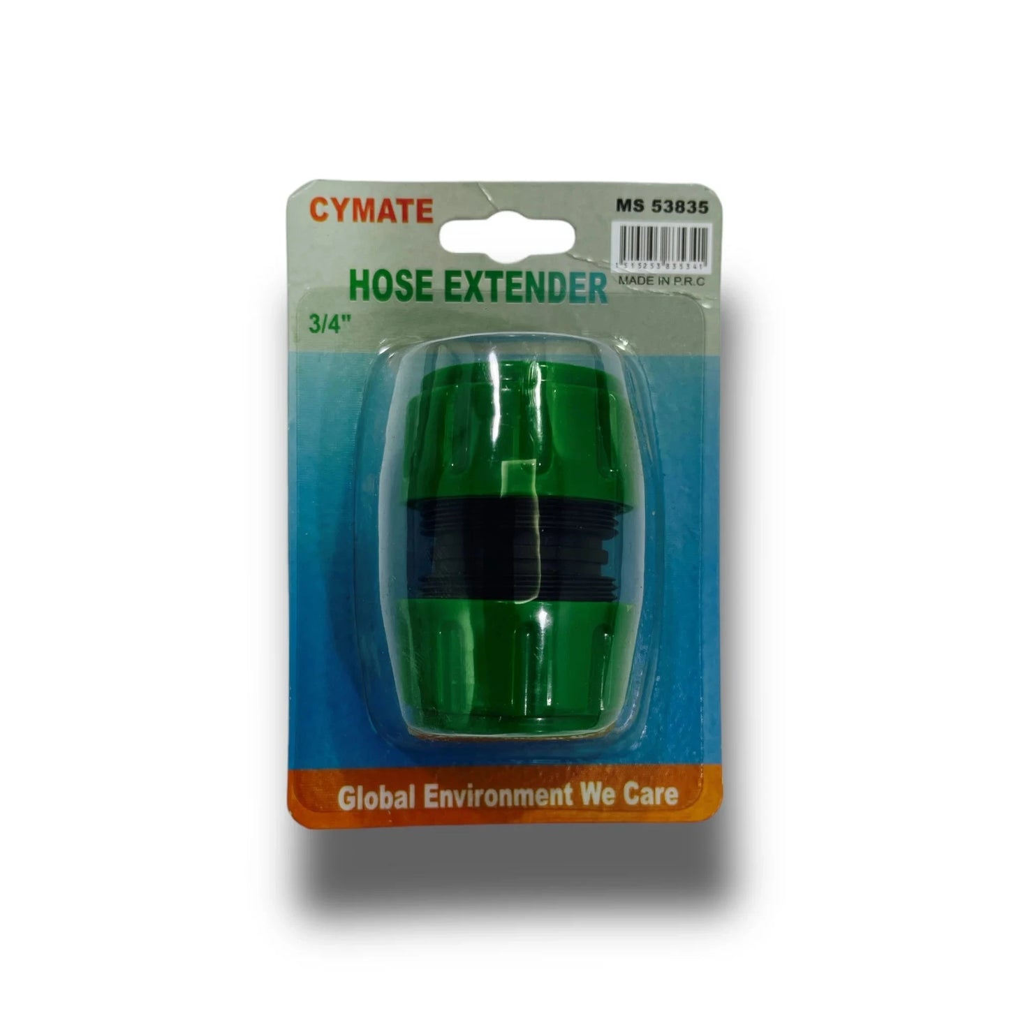 Garden Hose Extender MS53835 3/4" Cymate packaging, showcasing the product designed for extending garden hose connections.