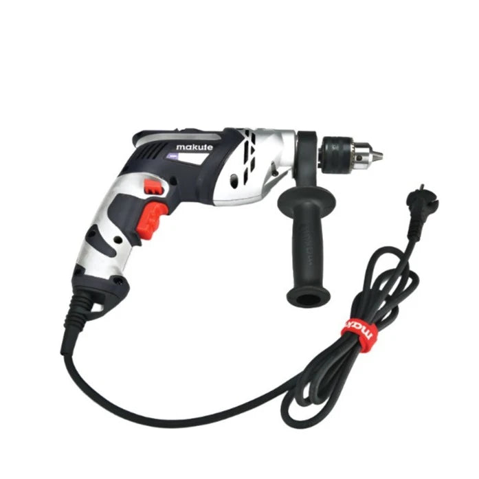 Makute Drill 13 mm ID009 with 1020W motor, showcasing ergonomic design, multifunctional capabilities, and 360° rotation for versatile drilling tasks.