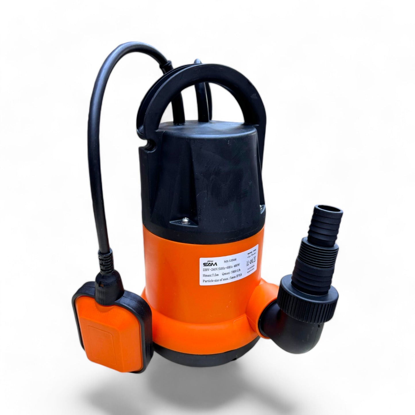 Water Pump Submersible Qdp-400 0.7hp MS53566 SAM showcasing a compact and durable design, ideal for efficient water pumping in various applications such as irrigation and drainage.