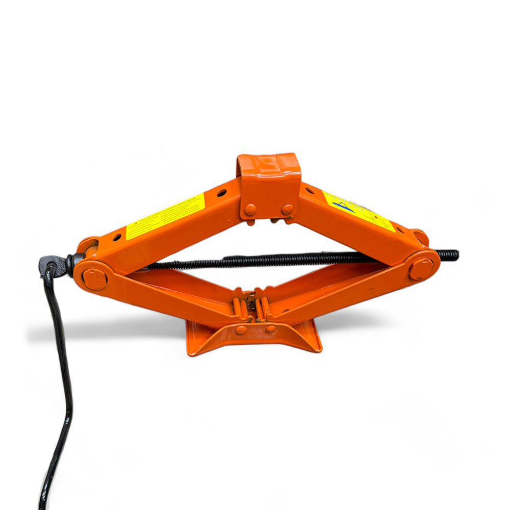 Jack Scissor 2-Ton MS531307 Soma – Heavy-Duty Lifting Made Easy. This image shows an orange scissor jack designed for automotive repairs, home garage maintenance, and construction tasks, featuring a compact design for ease of use and storage.