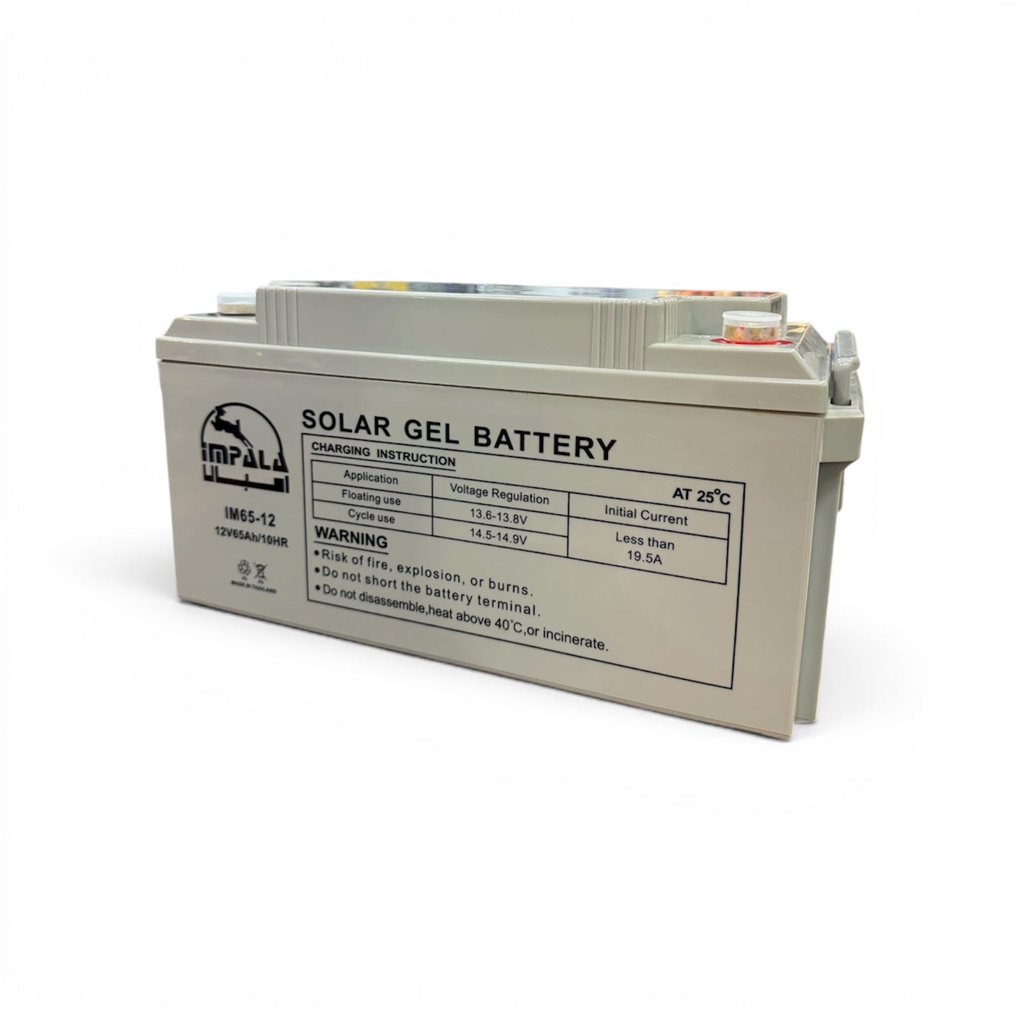 Impala Solar Gel Battery 65Ah 12V – Deep Cycle Battery
