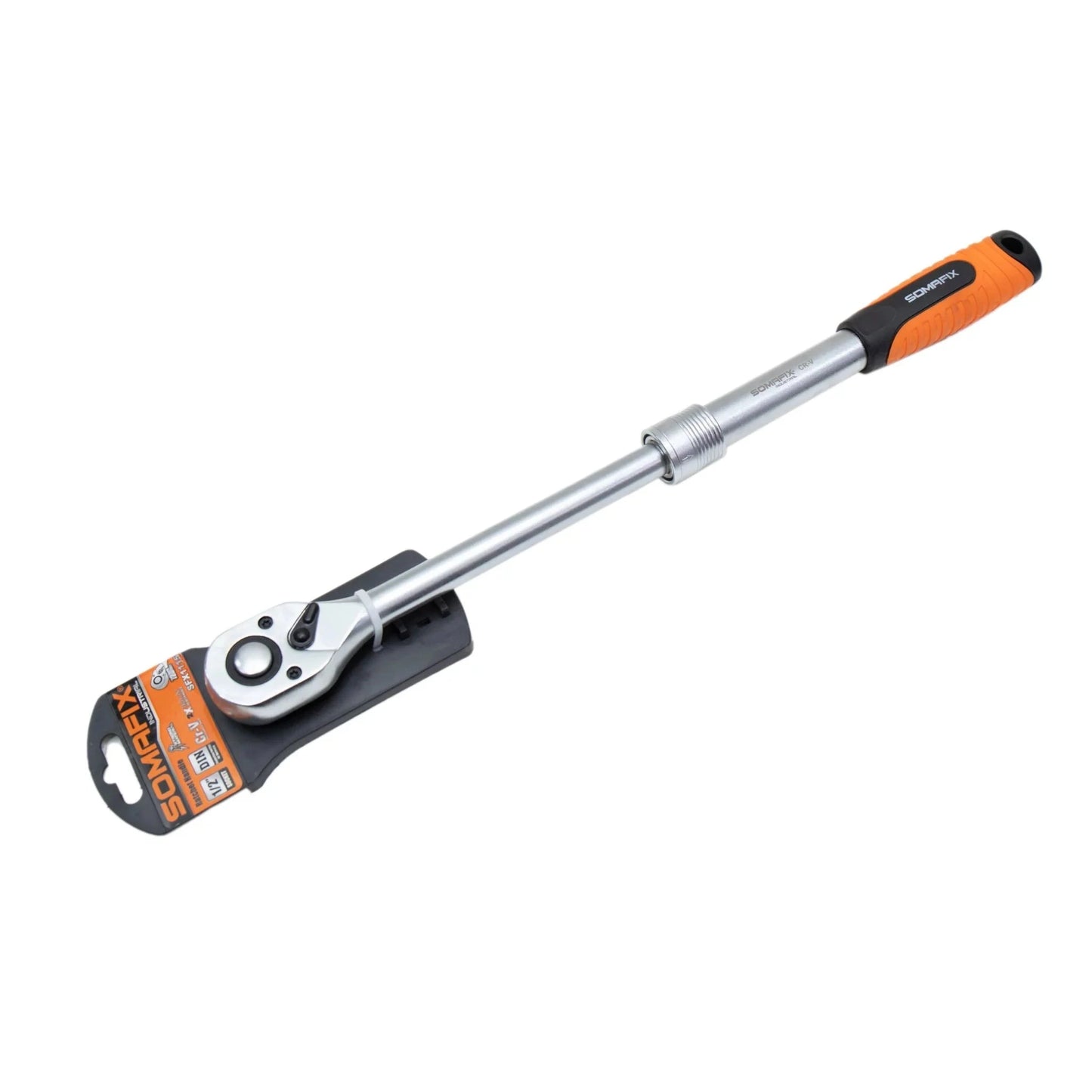 Ratchet 1/2" Extendable Handle SFX1115 Somafix, a durable and versatile tool featuring an extendable handle for enhancing reach and torque, ideal for various sizes of bolts and nuts.