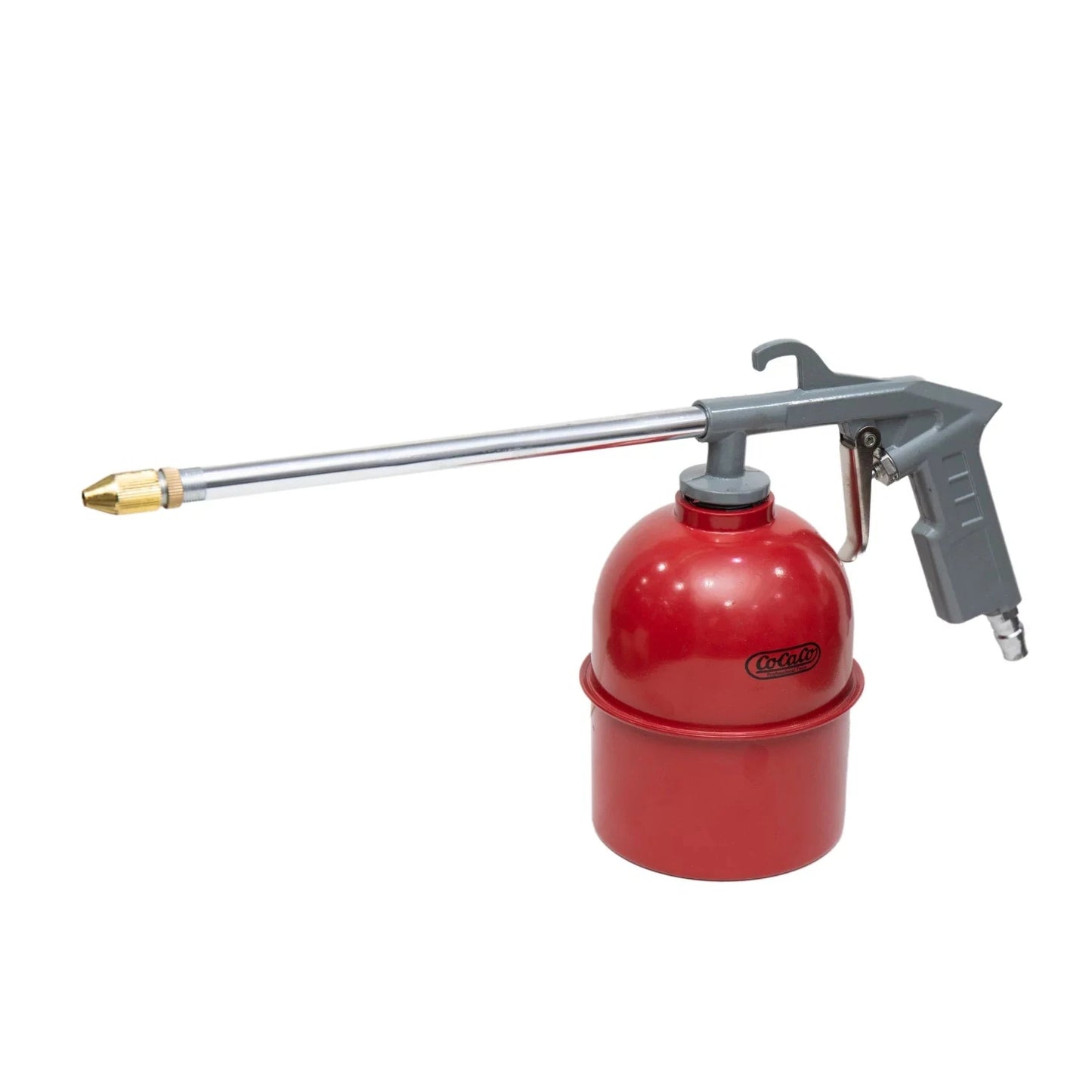 Air Washer Gun MS53495 Cocaco displayed, featuring a red tank and silver nozzle, designed for powerful air pressure cleaning of surfaces.