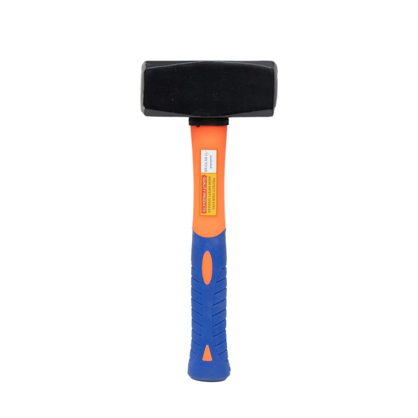 Hammer Stone Fiber Handle Huntar, featuring a durable fiber handle and a rubber head, ideal for precision strikes in various projects.