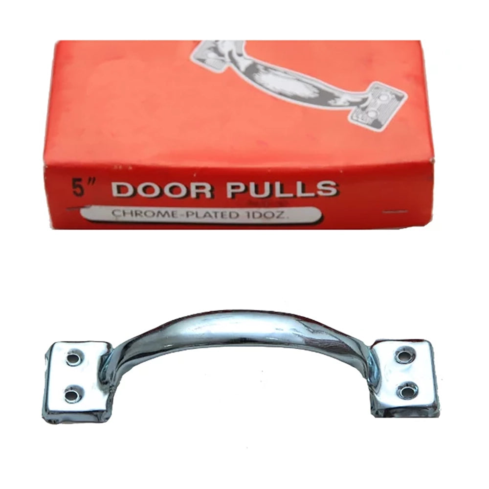 Door Pull Handle, a durable chrome-plated hardware piece displayed with its packaging, ideal for both residential and commercial door upgrades.