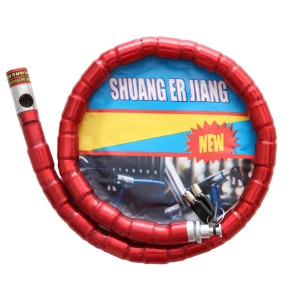 Cycle Lock Computer Key Blister Card MS531704 featuring a red twisted lock design, ideal for enhancing bike security and convenience for cyclists.