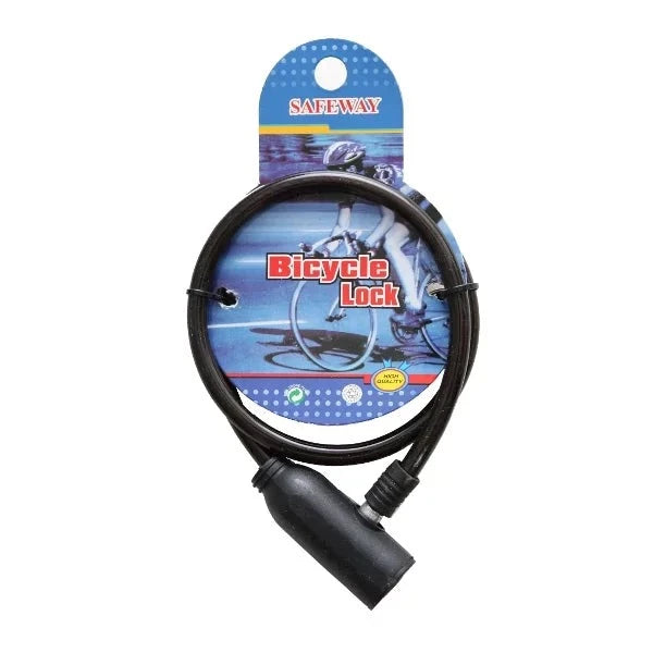 Cycle Lock Medium by Safeway, a durable bicycle lock featuring a robust cable design suitable for securing various types of bicycles.