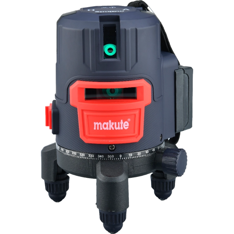 Makute Laser Level Meter LL2202 featuring 2 lines of blue light, designed for accurate leveling with professional results. Ideal for various projects, showcasing ergonomic design and high-quality build.