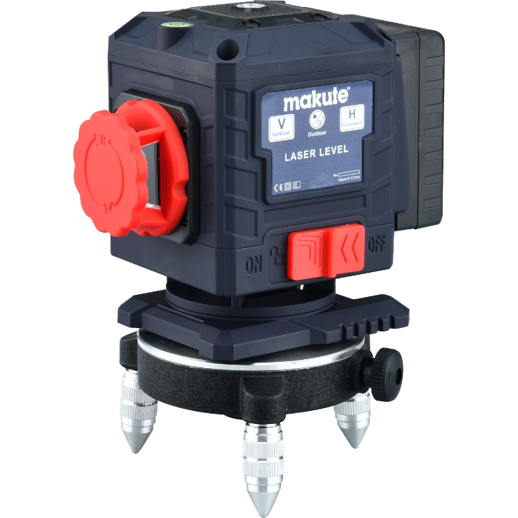 Makute Laser Level Meter LL2212 with precision calibration. Features include vertical and horizontal alignment for accurate measurements, ideal for construction and DIY projects.