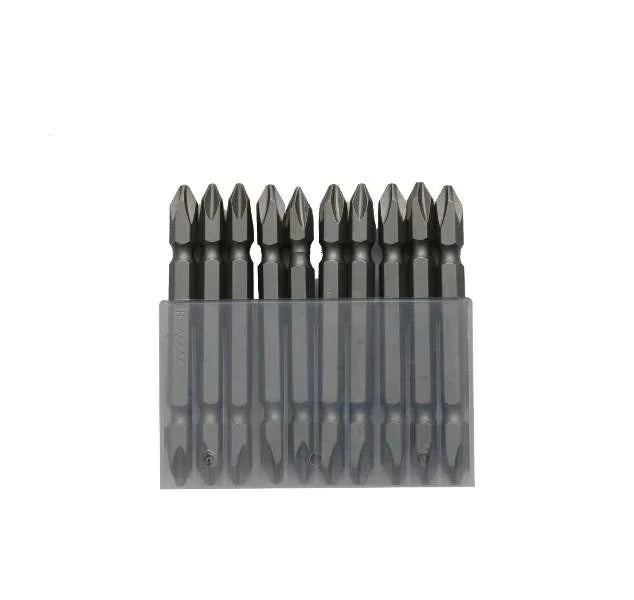 Screw Bit 100mm PH2 MS53615, set of durable screw bits in a transparent storage container designed for precision and longevity. Ideal for professionals and DIY enthusiasts.