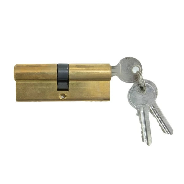 Cylinder Brass Heavy Duty 90mm with keys, showcasing its durable construction suitable for industrial applications.