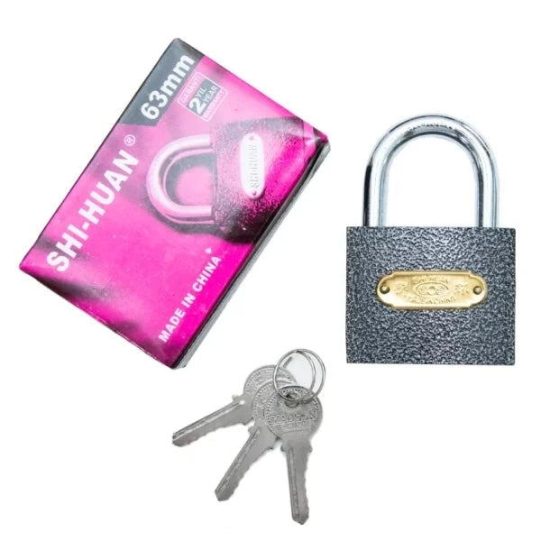 Black Pad Lock and accompanying keys in packaging, designed for high security and durability, ideal for protecting valuables.