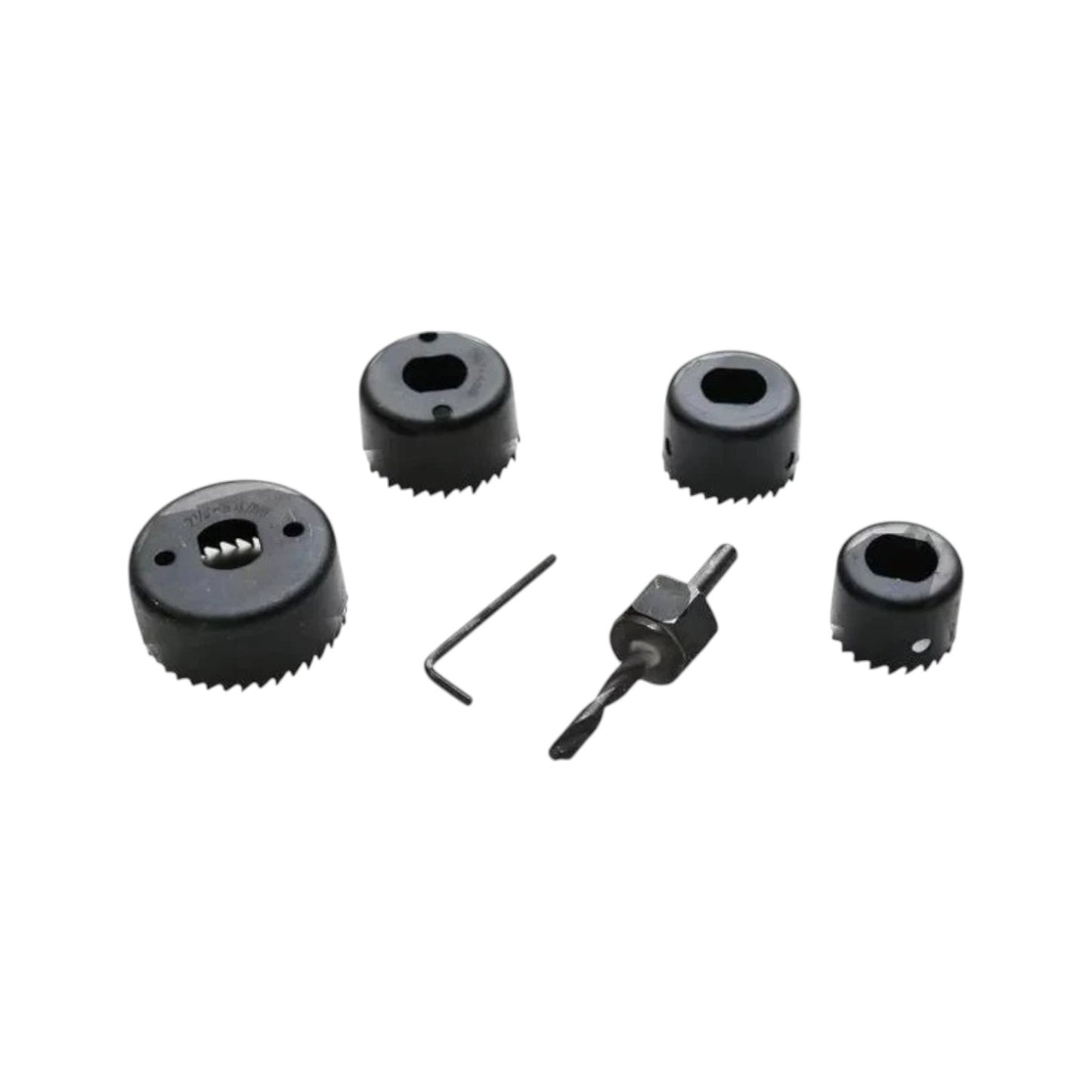Cymate Hole Saw Set 6 Pcs Blister MS53753 showing various hole saw sizes and components, designed for precise cutting in materials like wood, plastic, and metal. Ideal for DIY enthusiasts and professionals.