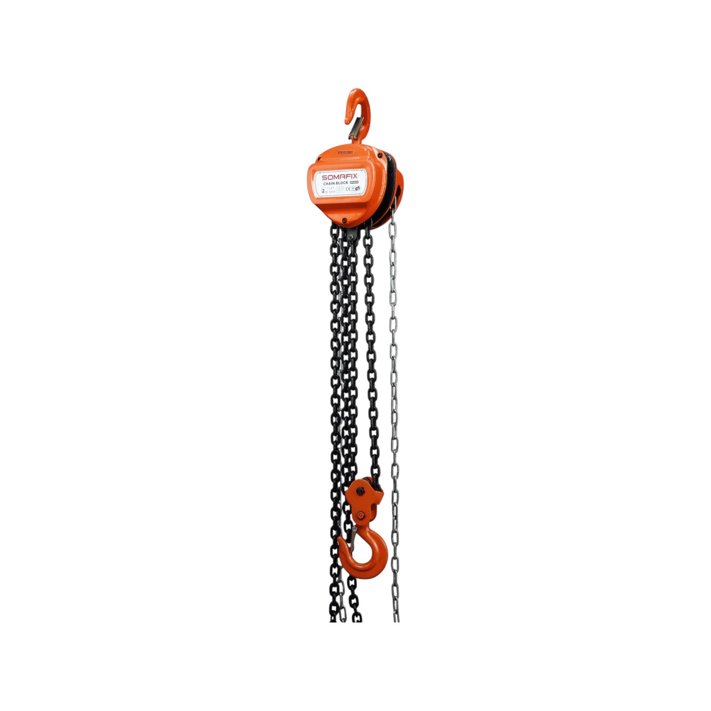 Chain Block Somafix featuring a durable design and robust chains, ideal for heavy lifting tasks in industrial and construction environments.